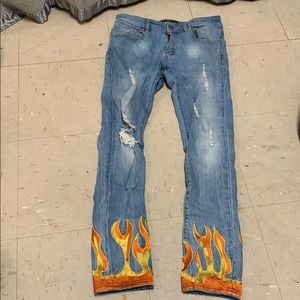 Embellish flame jeans